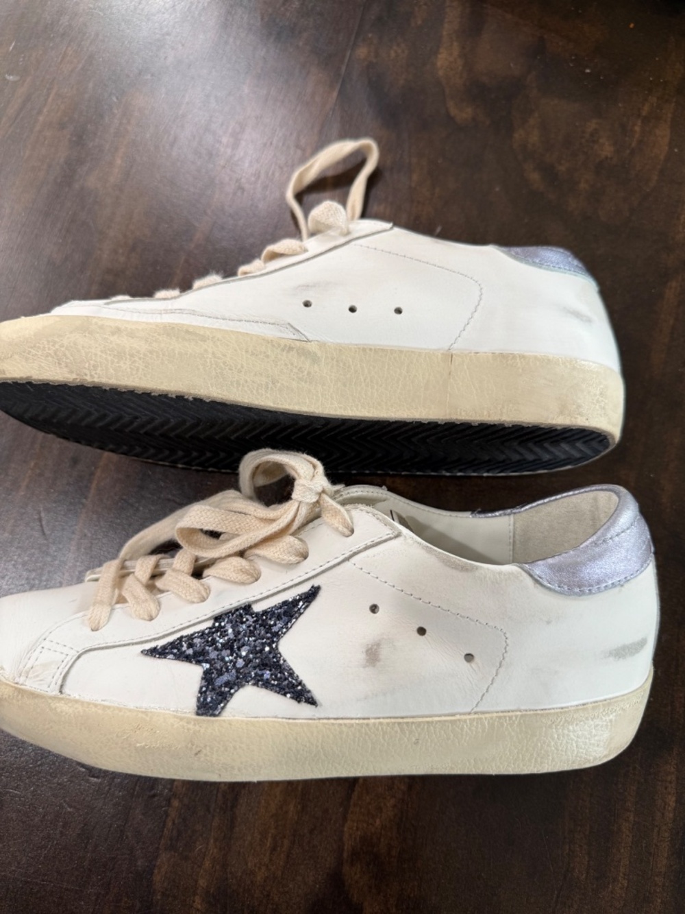 Golden Goose Superstar Glitter Star Leather Sneakers Size 36/US 6 plus dust bag - Picture 5 of 8